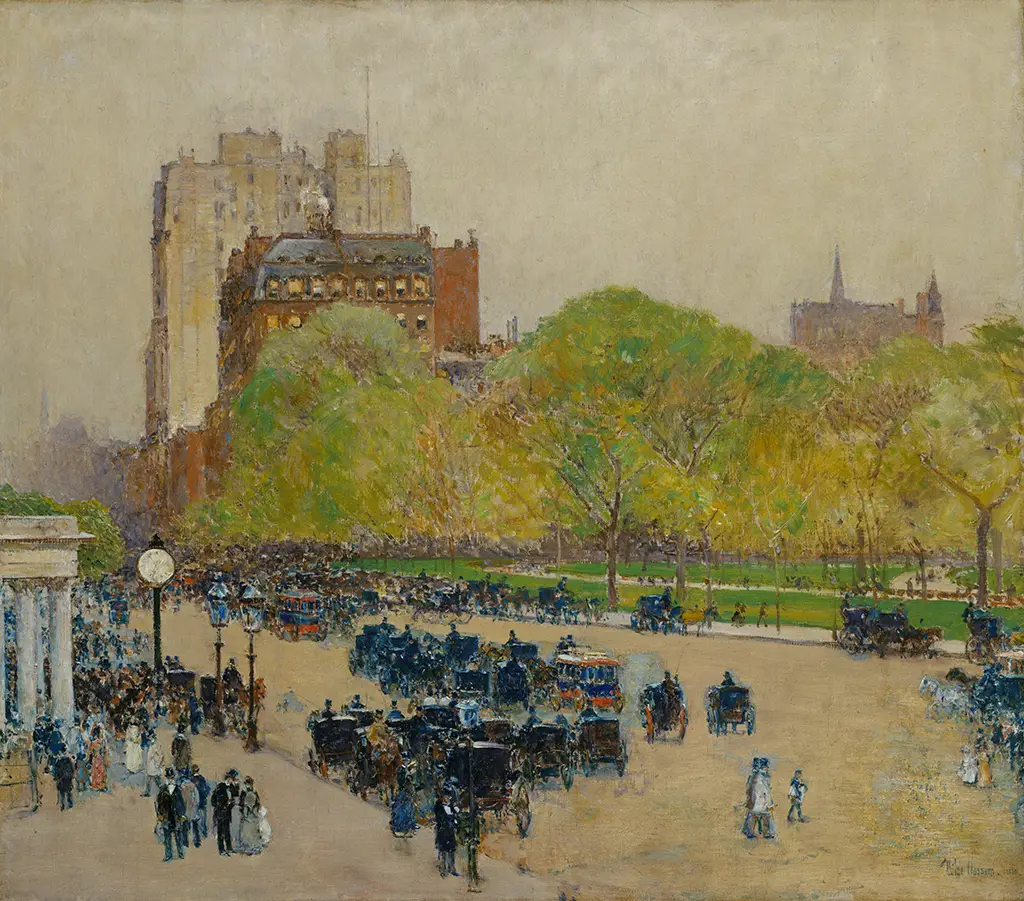Spring Morning in the Heart of the City in Detail Childe Hassam